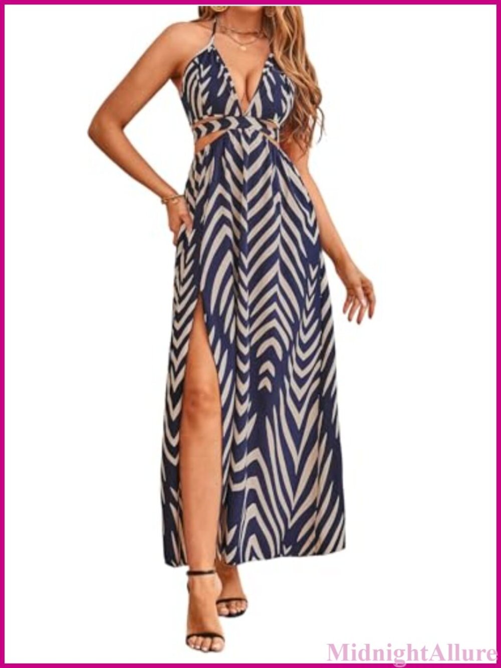 SweatyRocks Halter Maxi Dress Cut Out Backless Vacation Sundress